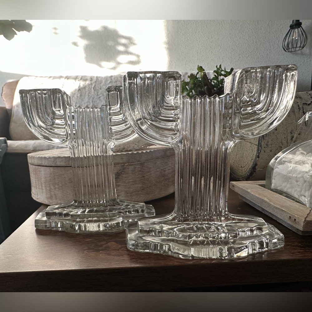 Vintage Art Deco Cactus Candle Holders